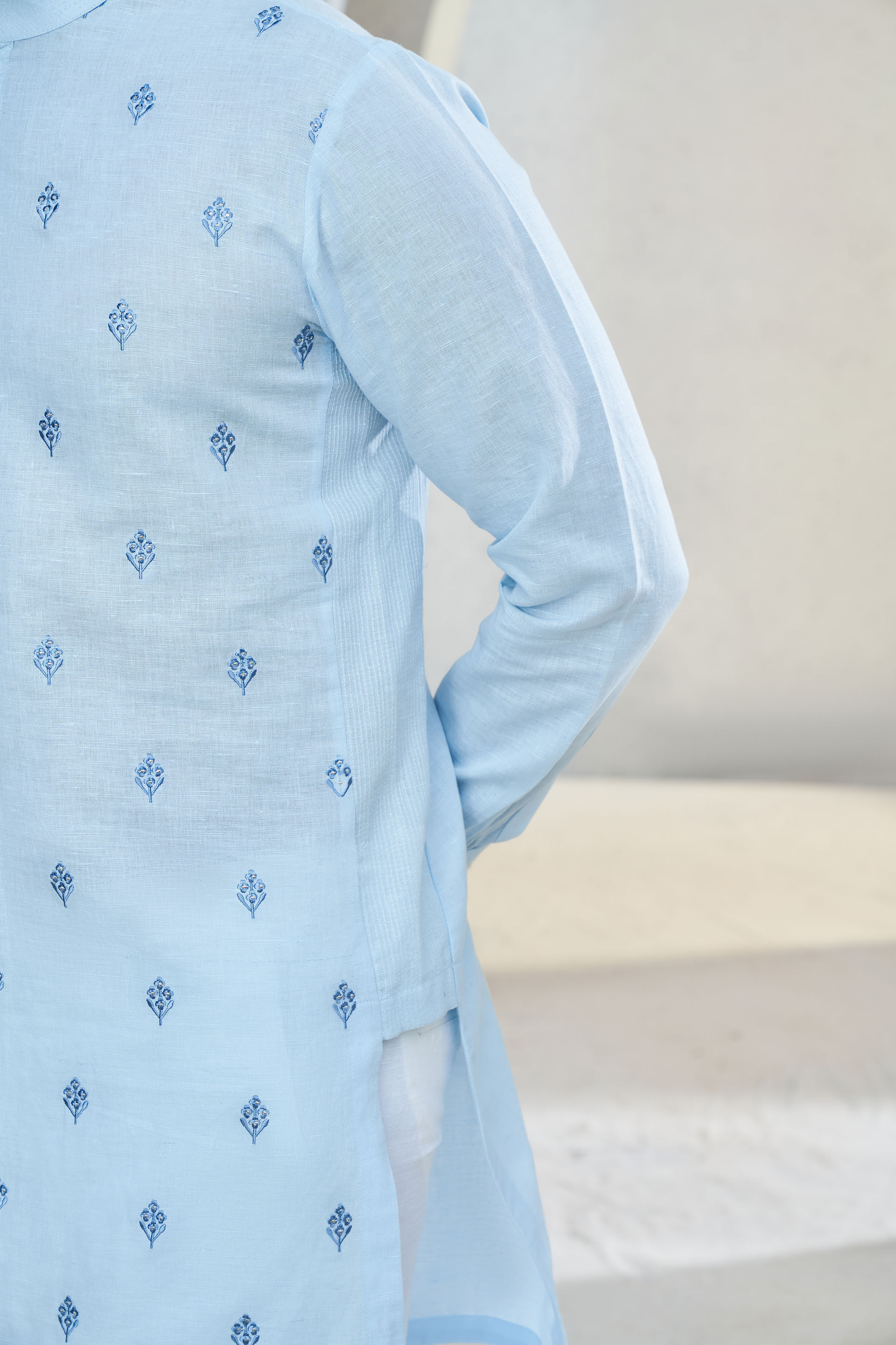 Keshav Kurta - Powder Blue, Powder Blue, image 7